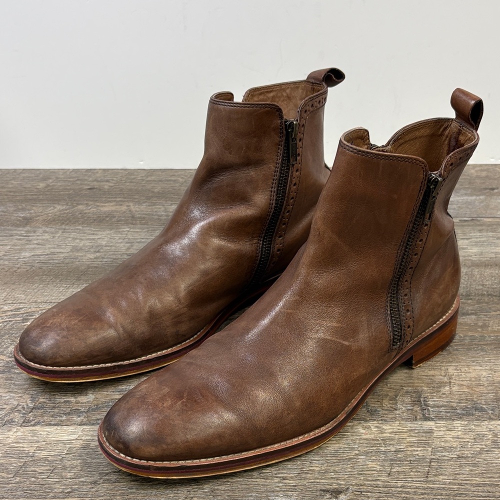 Johnston & Murphy Brown Leather Ankle Boots – Men’s 9.5 D